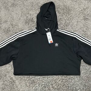 Adidas Black Cropped Hoodie